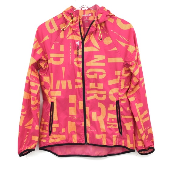 Reebok Jackets & Blazers - Reebok Pink Orange Windbreaker Jacket
